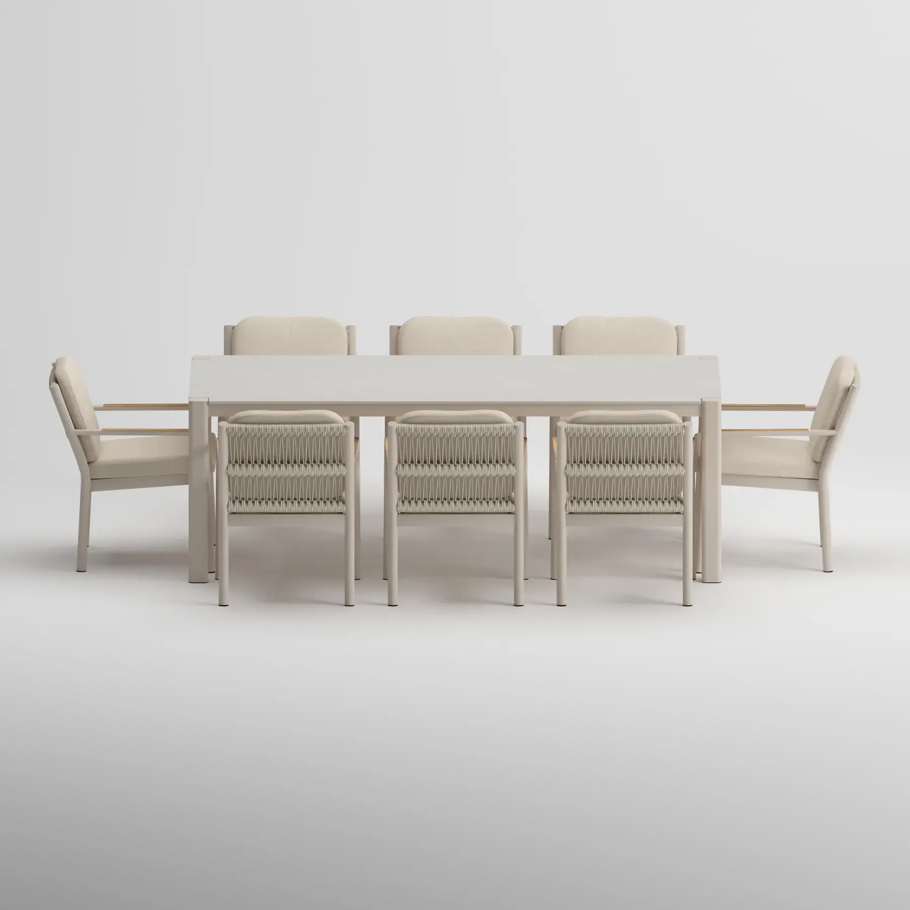 ORVON Table & NOREL Armchair Dining Set | Latte