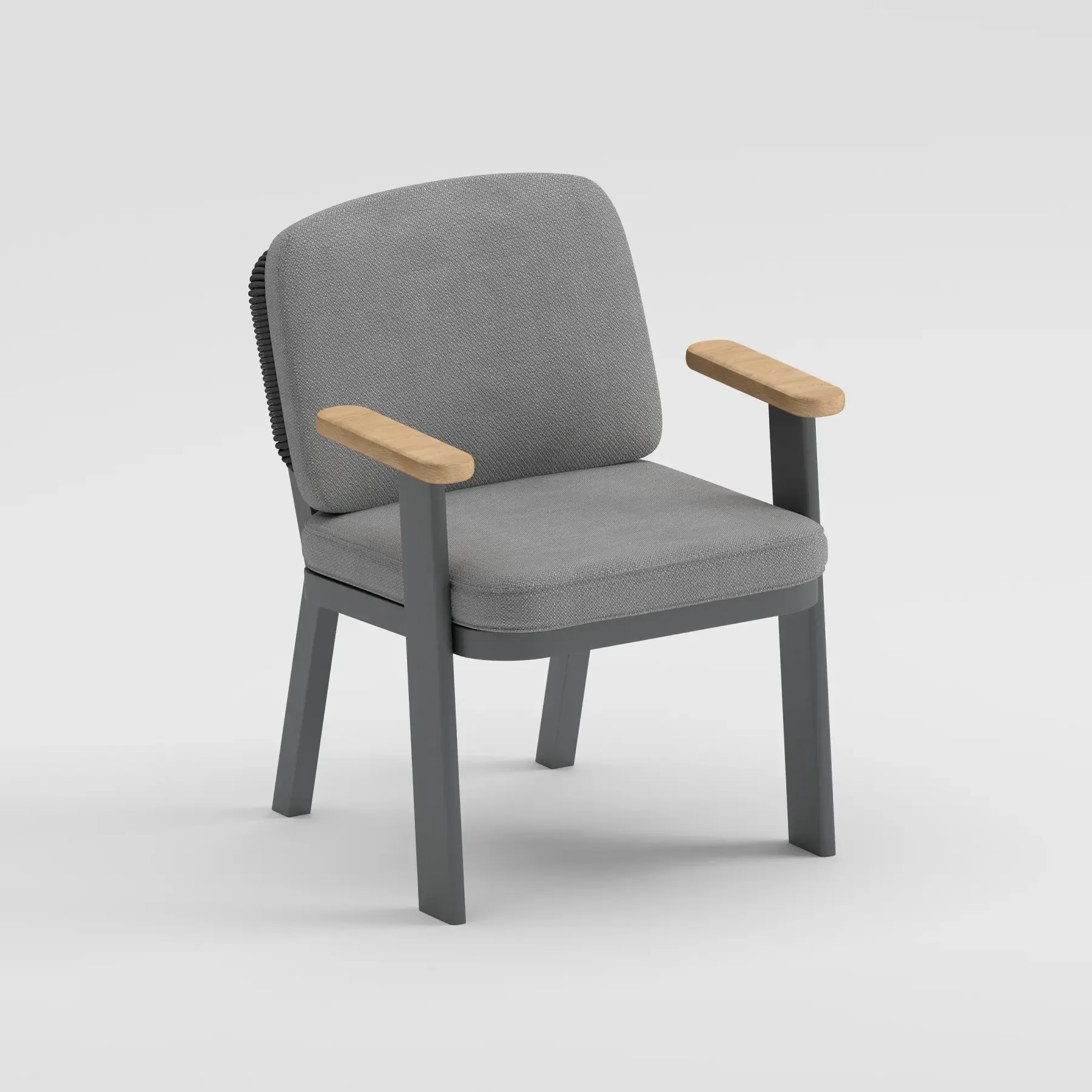 TIDE Table & SKY Armchair Dining Set | Anthracite