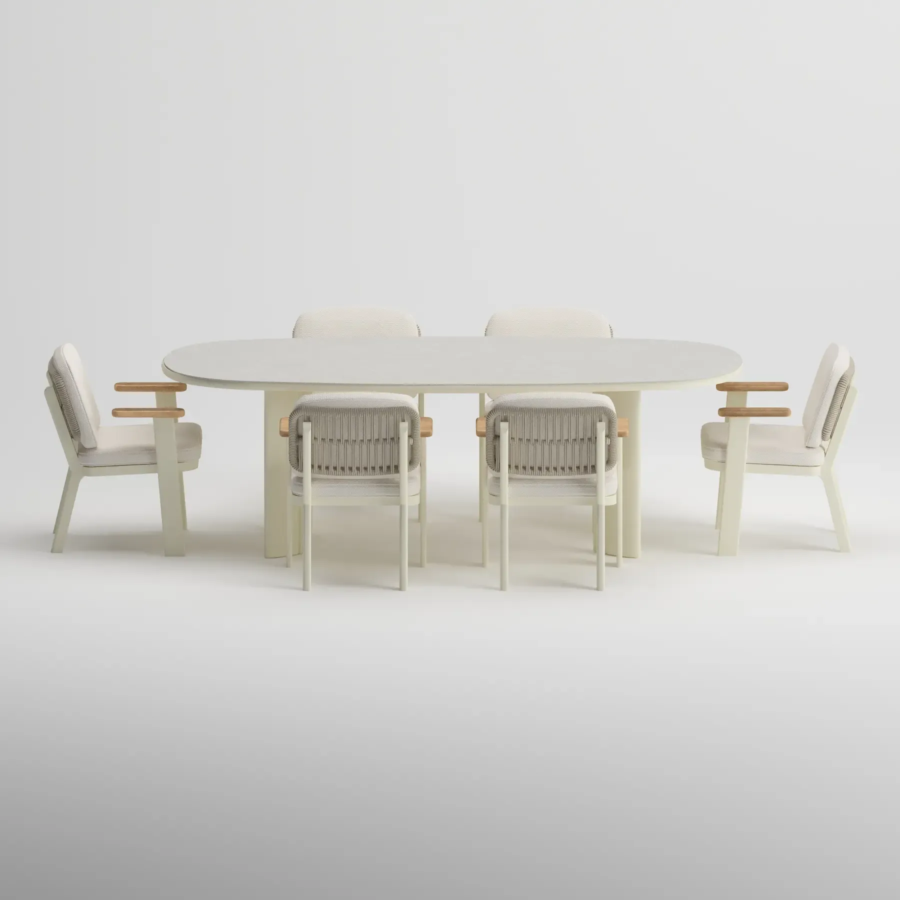 TIDE Table & SKY Armchair Dining Set | Frozen