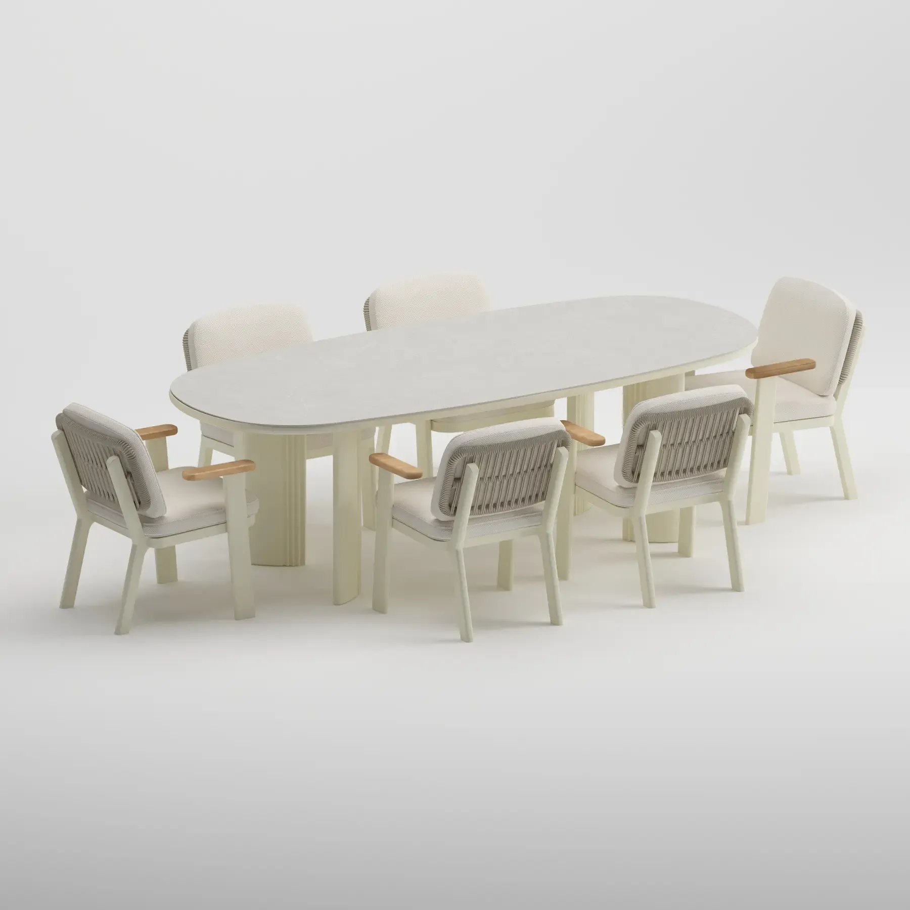 TIDE Table & SKY Armchair Dining Set | Frozen