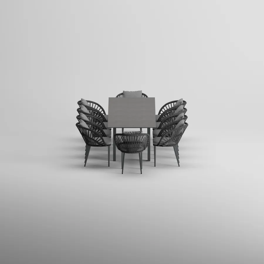 MOTTO Table & NEED Armchair Dining Set | Anthracite