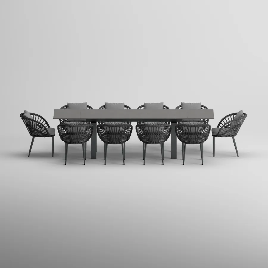 MOTTO Table & NEED Armchair Dining Set | Anthracite