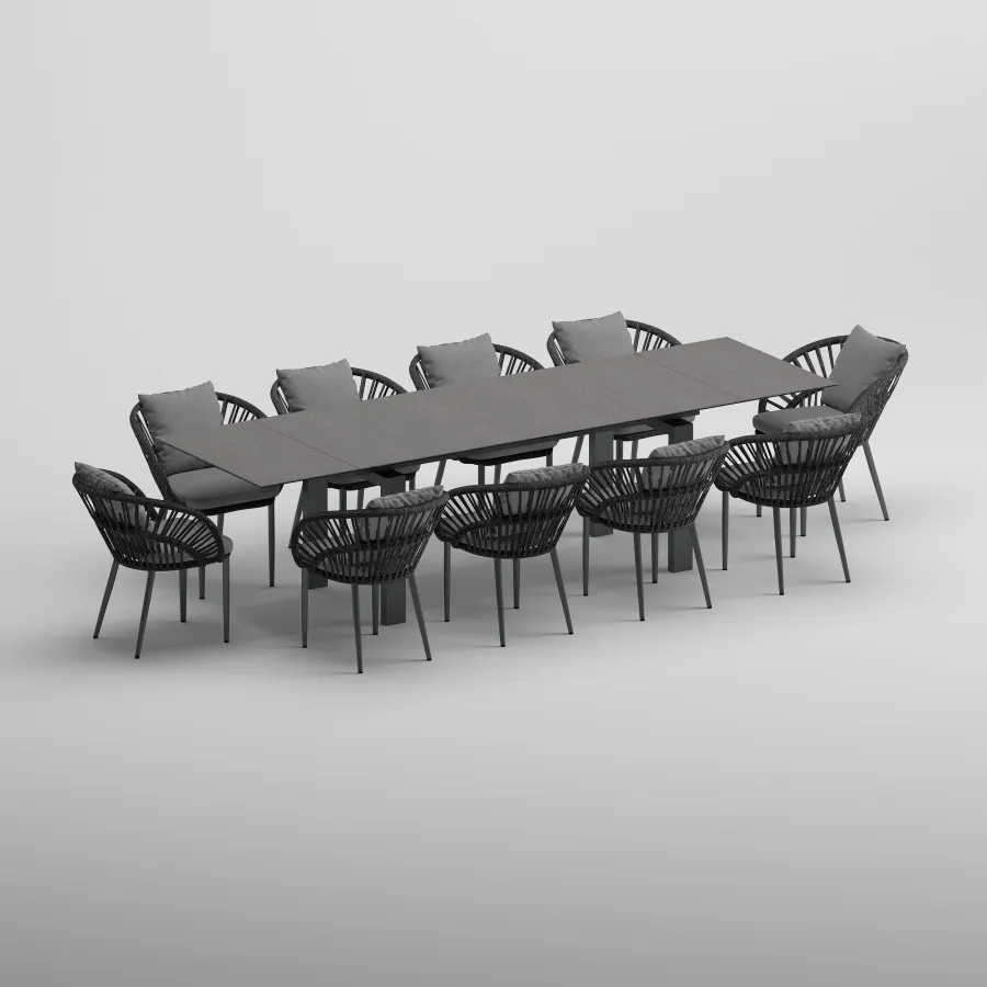 MOTTO Table & NEED Armchair Dining Set | Anthracite