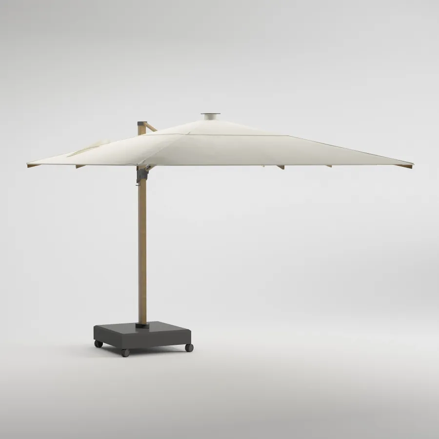 SOLIVO Teak Lighting 300cm X 300cm Umbrella | Teak