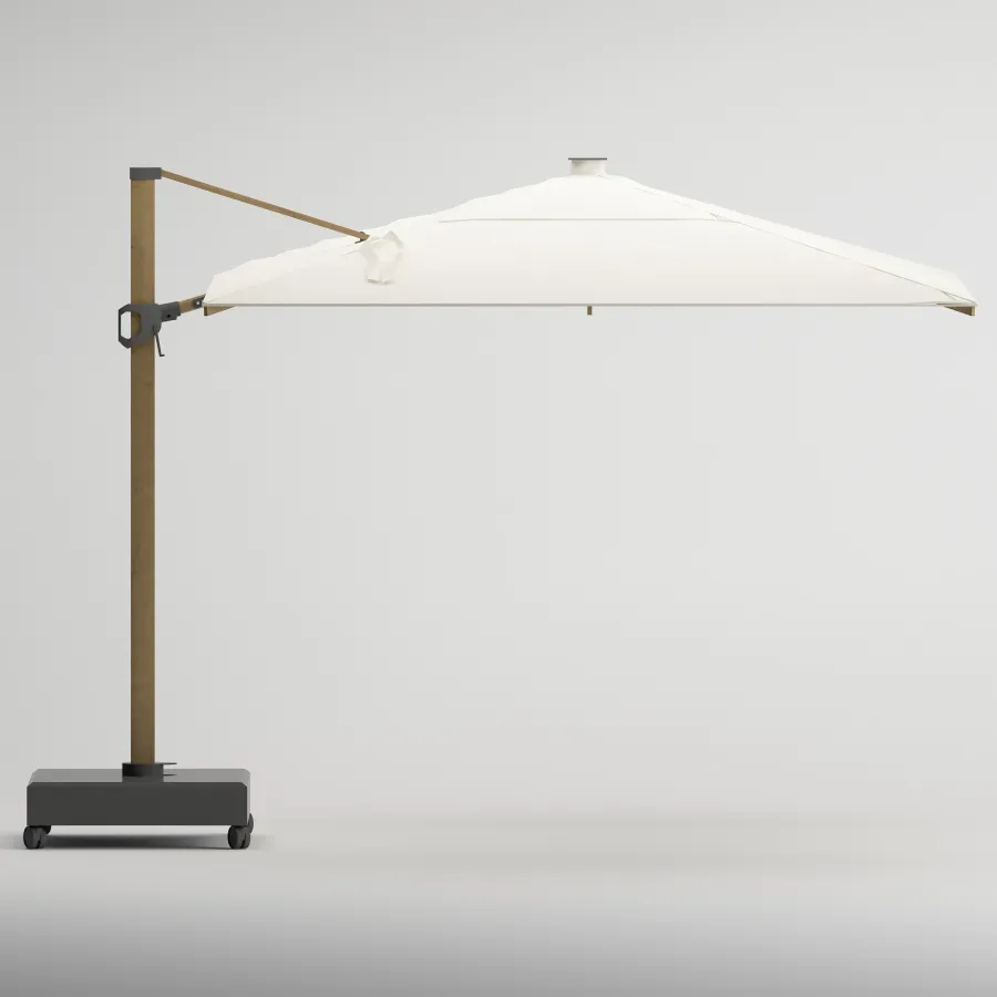 SOLIVO Teak Lighting 300cm X 300cm Umbrella | Teak