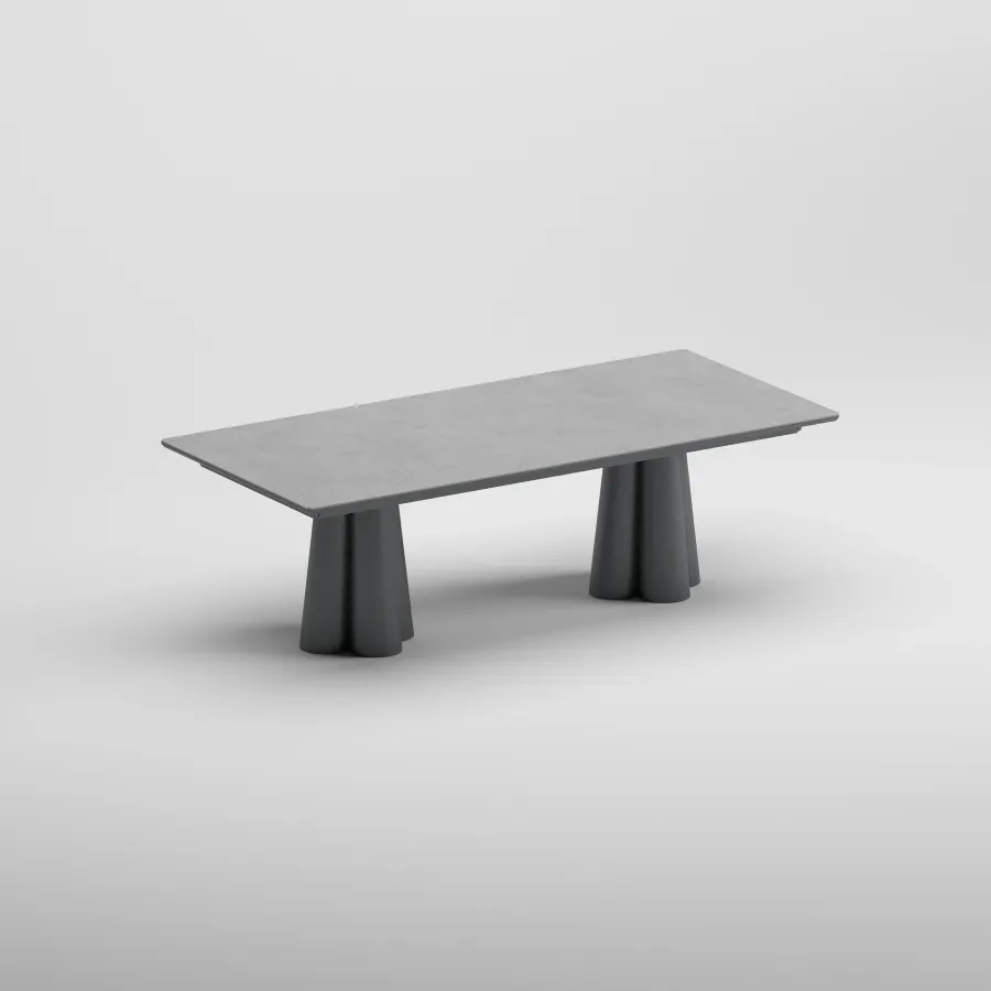 CLOVER Table & CAEN 360 Armchair Dining Set | Anthracite
