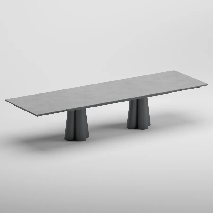 CLOVER Table & CAEN 360 Armchair Dining Set | Anthracite