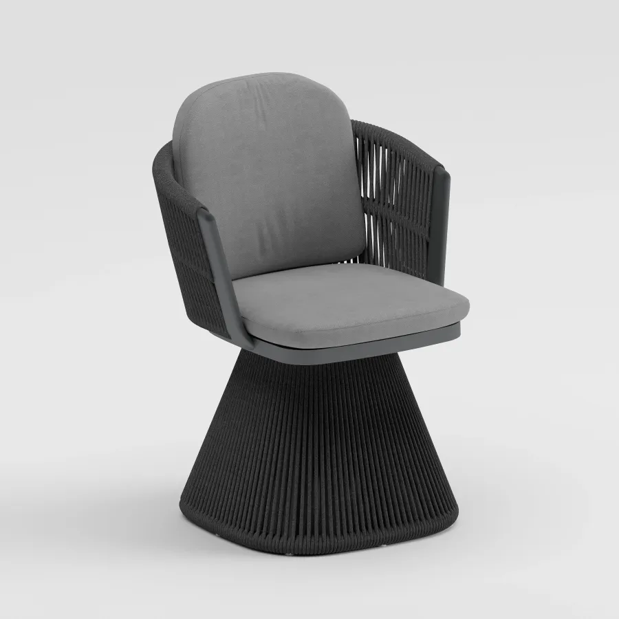 CLOVER Table & CAEN 360 Armchair Dining Set | Anthracite