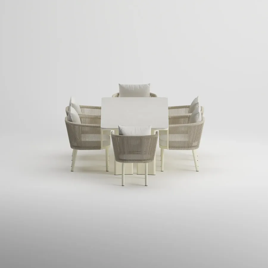 CORA Table & CORA Armchair Dining Set | Frozen