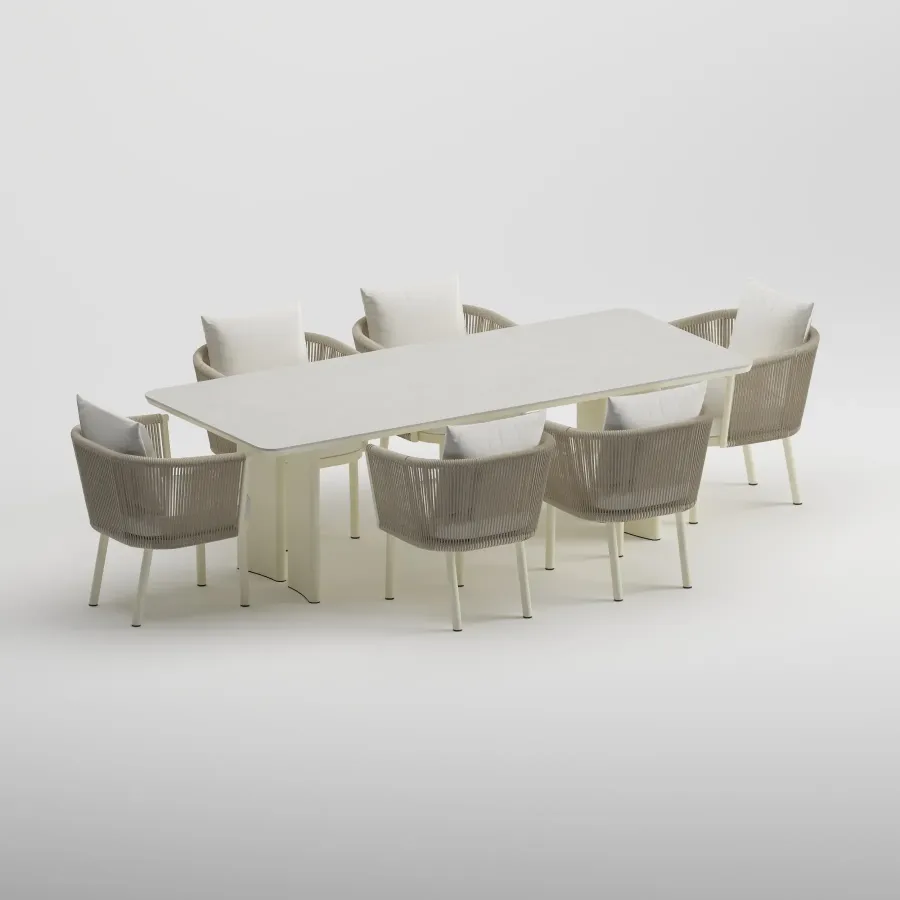 CORA Table & CORA Armchair Dining Set | Frozen