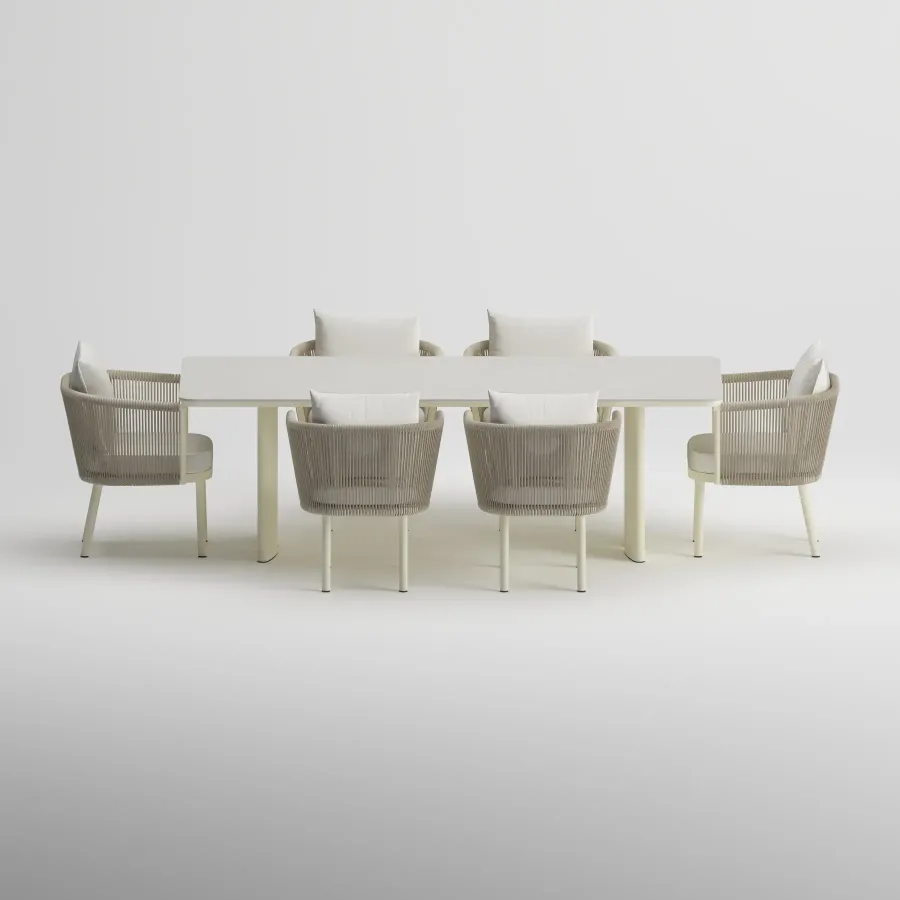 CORA Table & CORA Armchair Dining Set | Frozen