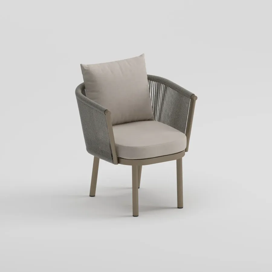 CORA Table & CORA Armchair Dining Set | Taupe