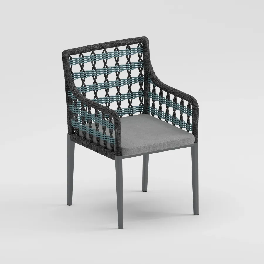 FARO Table & SKY Armchair Dining Set | Anthracite