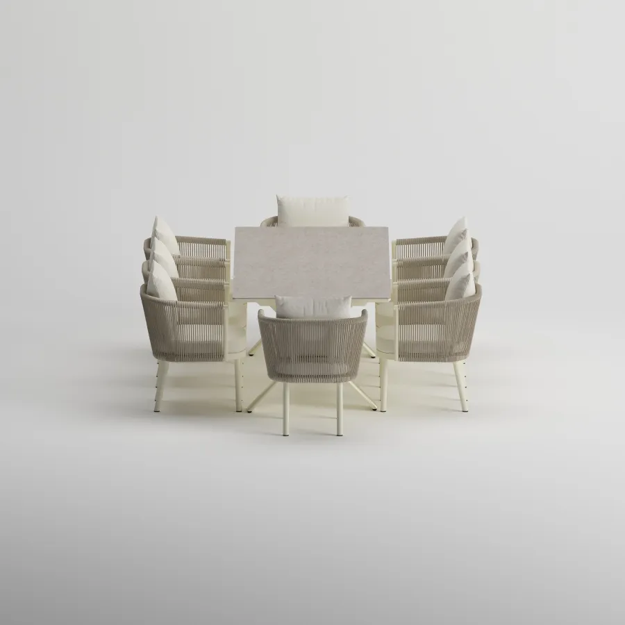 SYLVA Table & CORA Armchair Dining Set | Frozen
