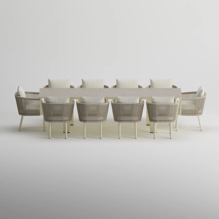 SYLVA Table & CORA Armchair Dining Set | Frozen