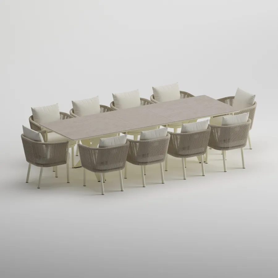 SYLVA Table & CORA Armchair Dining Set | Frozen