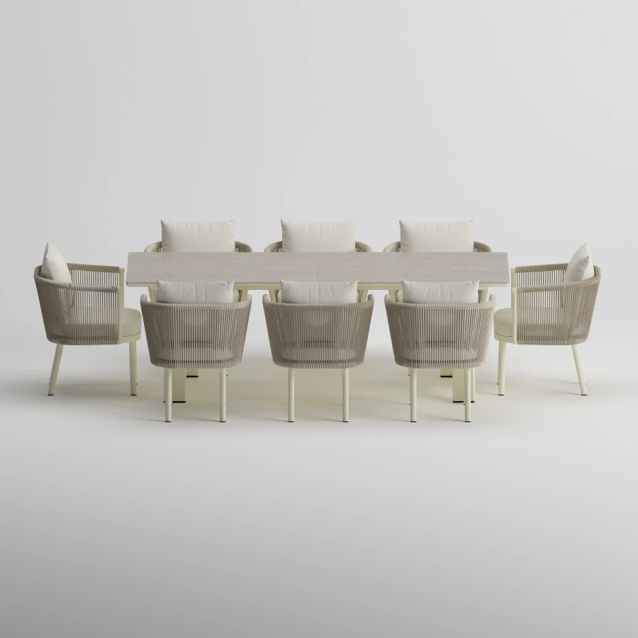 SYLVA Table & CORA Armchair Dining Set | Frozen