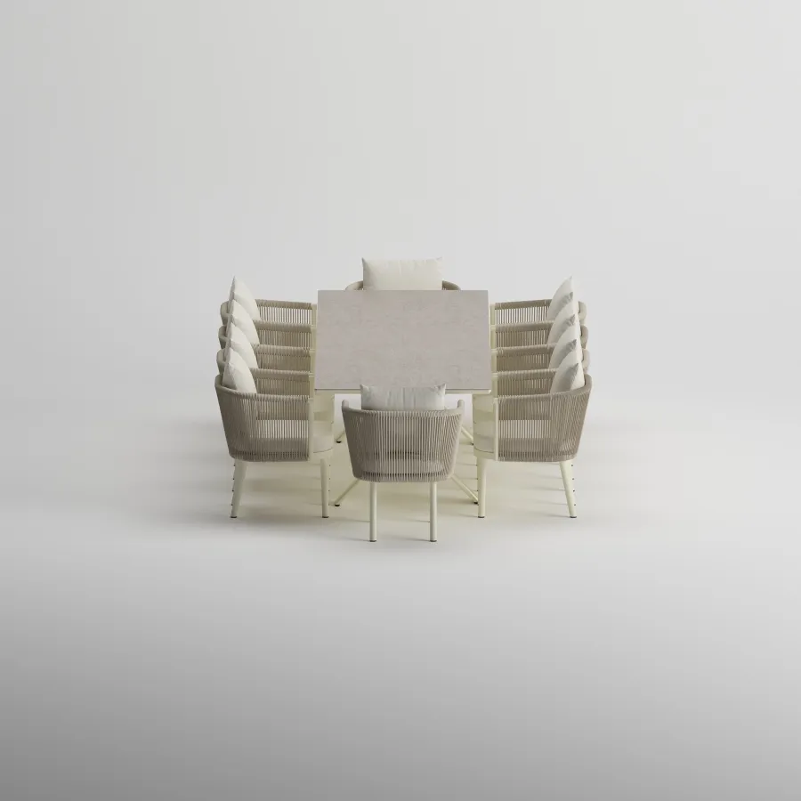 SYLVA Table & CORA Armchair Dining Set | Frozen