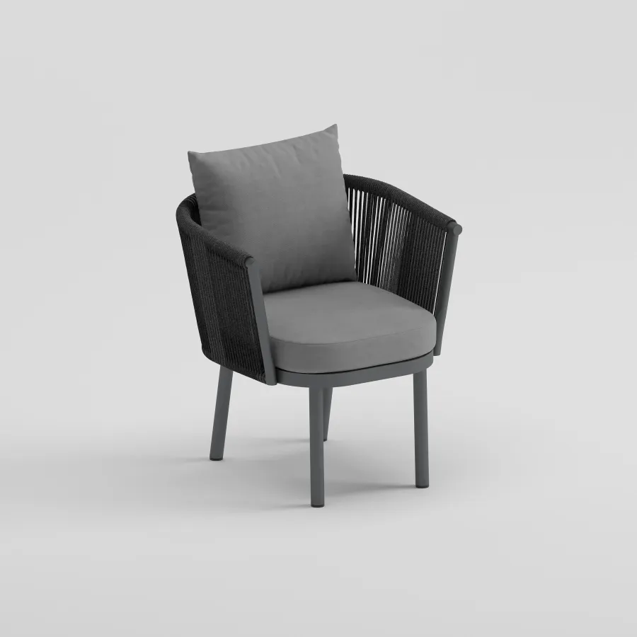SYLVA Table & CORA Armchair Dining Set | Anthracite