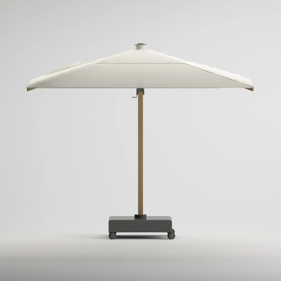 SOLIVO Teak Lighting 300cm X 300cm Umbrella | Teak