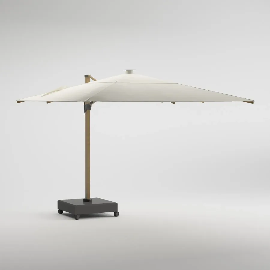 SOLIVO Teak Lighting 300cm X 300cm Umbrella | Teak