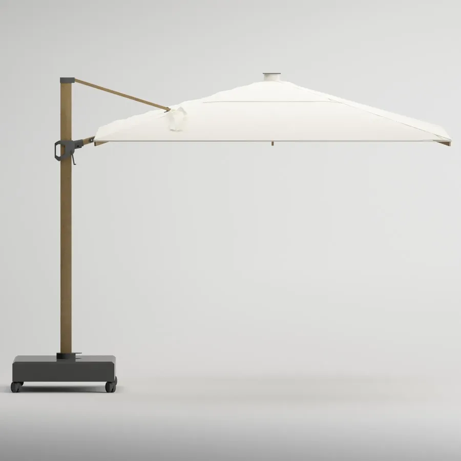 SOLIVO Teak Lighting 300cm X 300cm Umbrella | Teak