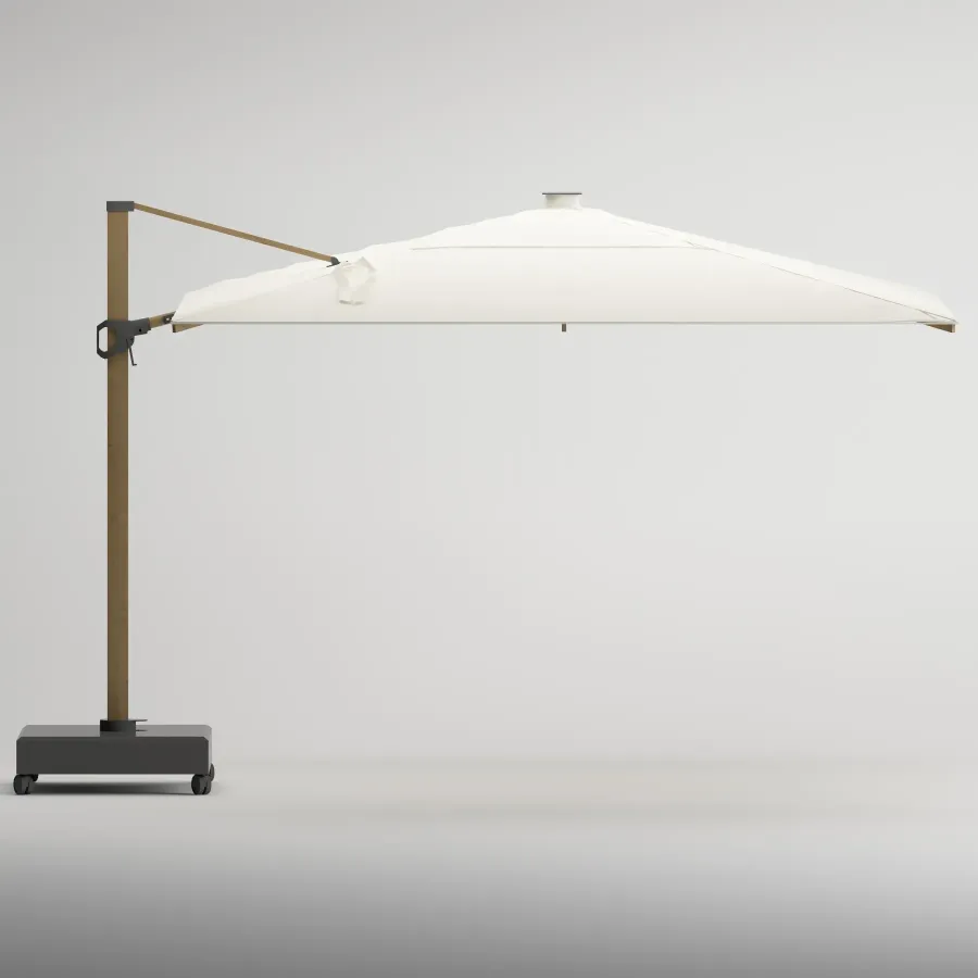 SOLIVO Teak Lighting 300cm X 300cm Umbrella | Teak