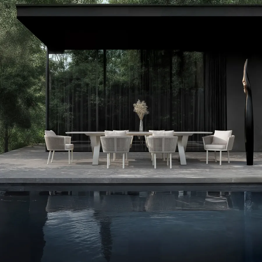 SYLVA Table & CORA Armchair Dining Set | Frozen