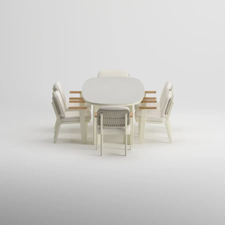 TIDE Table & SKY Armchair Dining Set | Frozen
