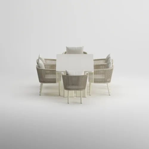 CORA Table & CORA Armchair Dining Set | Frozen