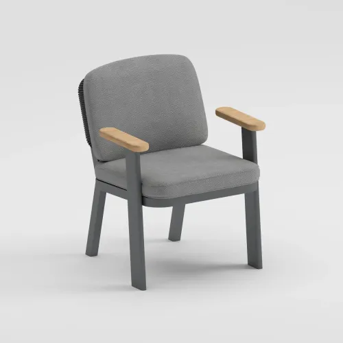 TIDE Table & SKY Armchair Dining Set | Anthracite