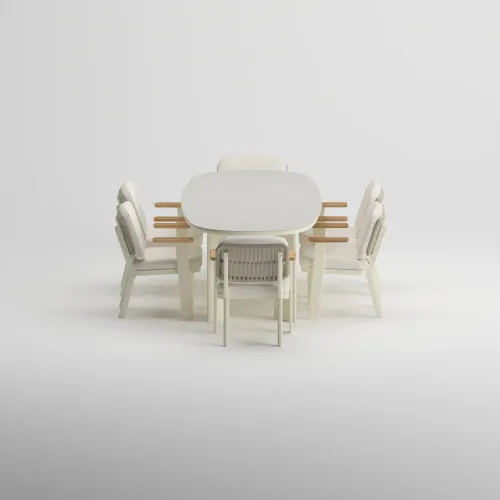 TIDE Table & SKY Armchair Dining Set | Frozen