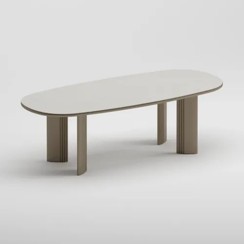 TIDE Table & SKY Armchair Dining Set | Taupe